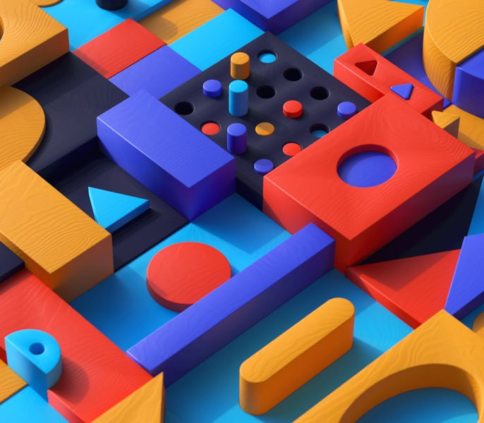 blocks and shapes in 3D